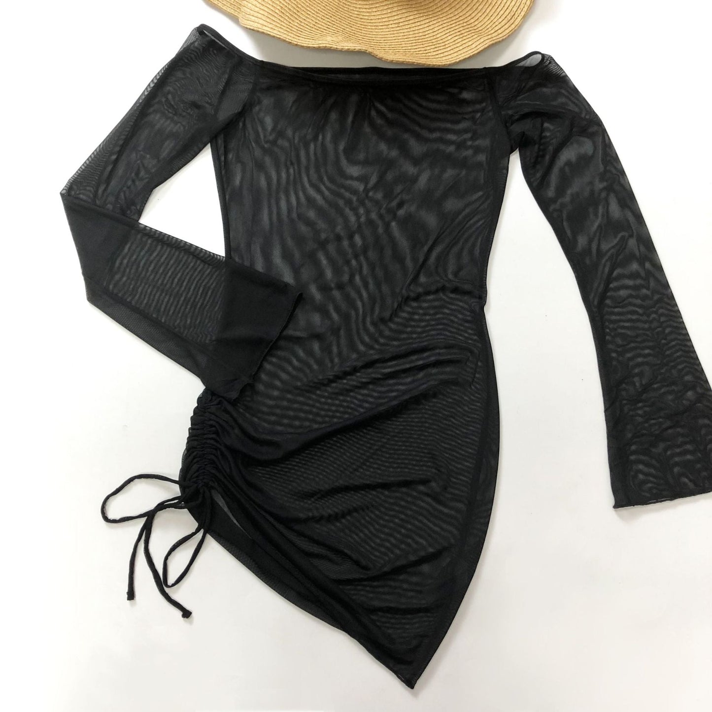 Sexy Swimsuit Outwear off Shoulder Gauzy Sun Protection Clothing Beach Cover up Bikini Three Piece