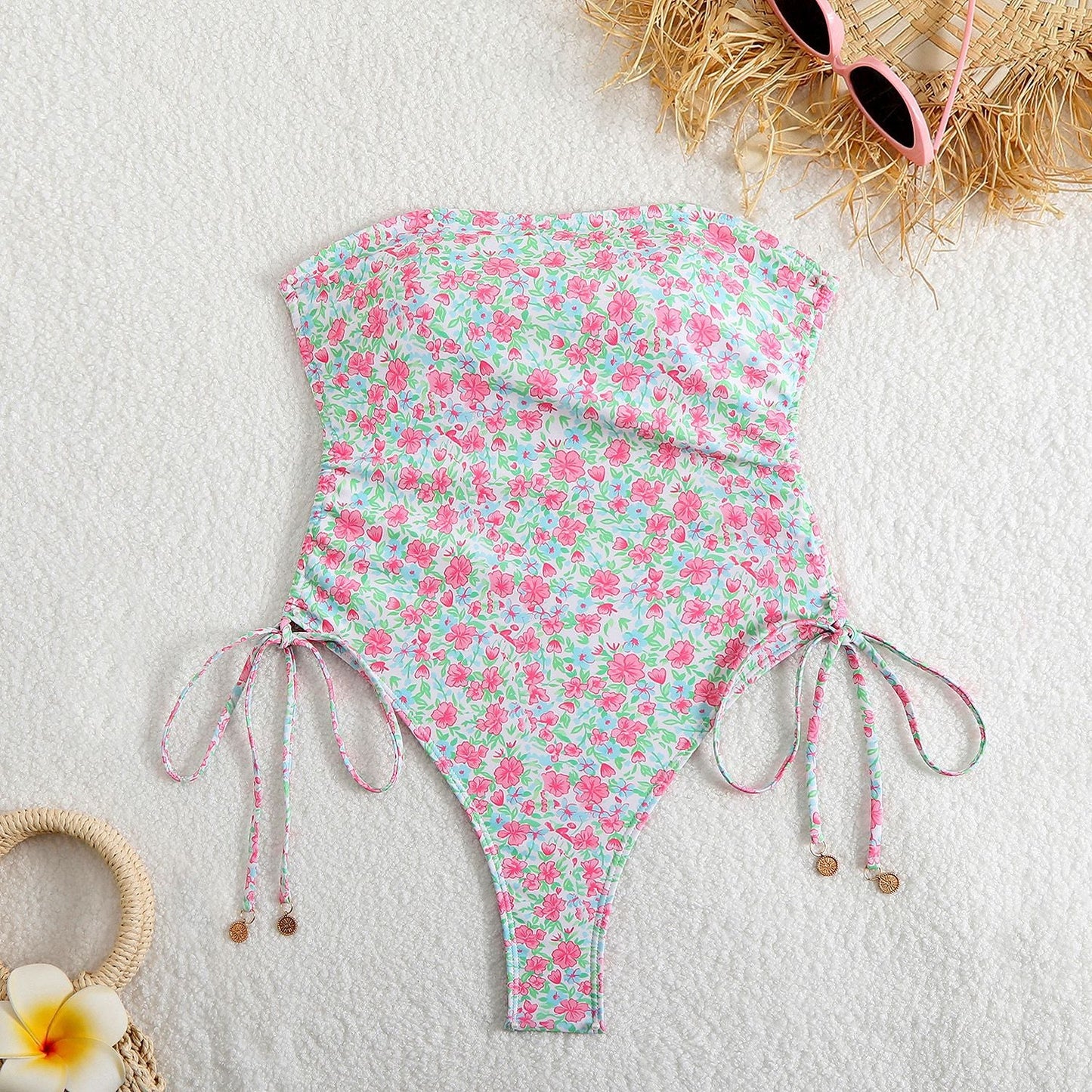 One Piece Swimsuit Women Tube Top Sexy High Sense Spring Bathing High Elasticity Swimsuit