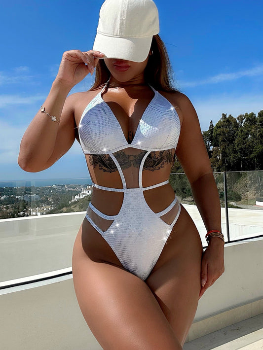 Split Swimsuit Women Flash Cloth Sexy One Piece Bikini