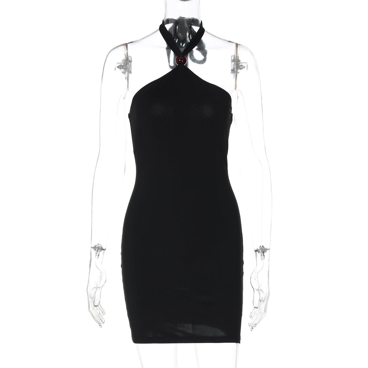 Women Clothing Summer Sexy Slim Fit Backless Halter Sheath Dress