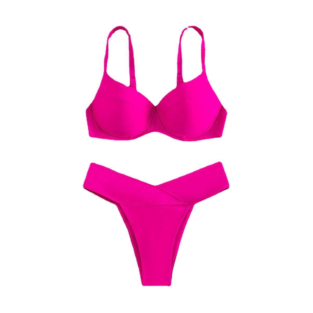 Bikini Solid Color Swimsuit Sexy Split Swimsuit