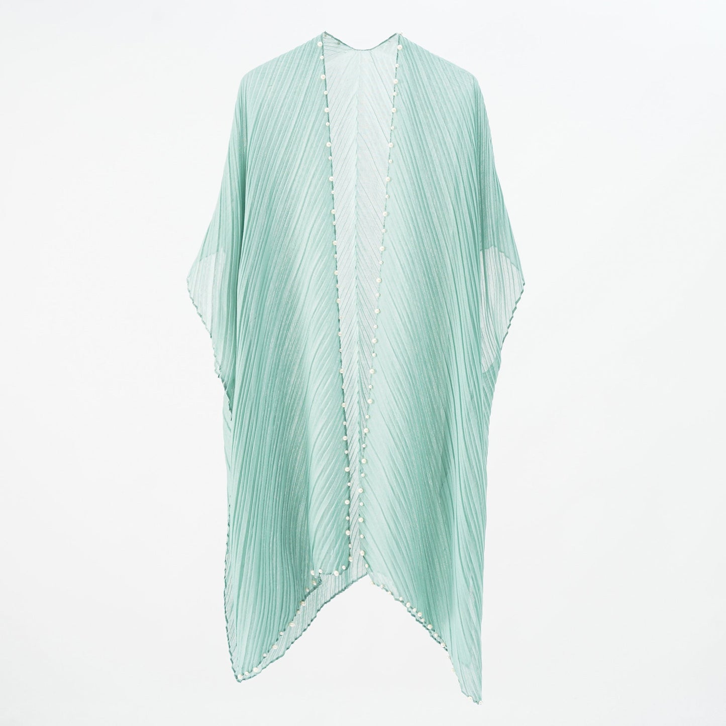 Pearl Breasted Solid Color Blouse Beach Dress Sunscreen Sexy Shawl Blouse Seaside Vacation Cardigan