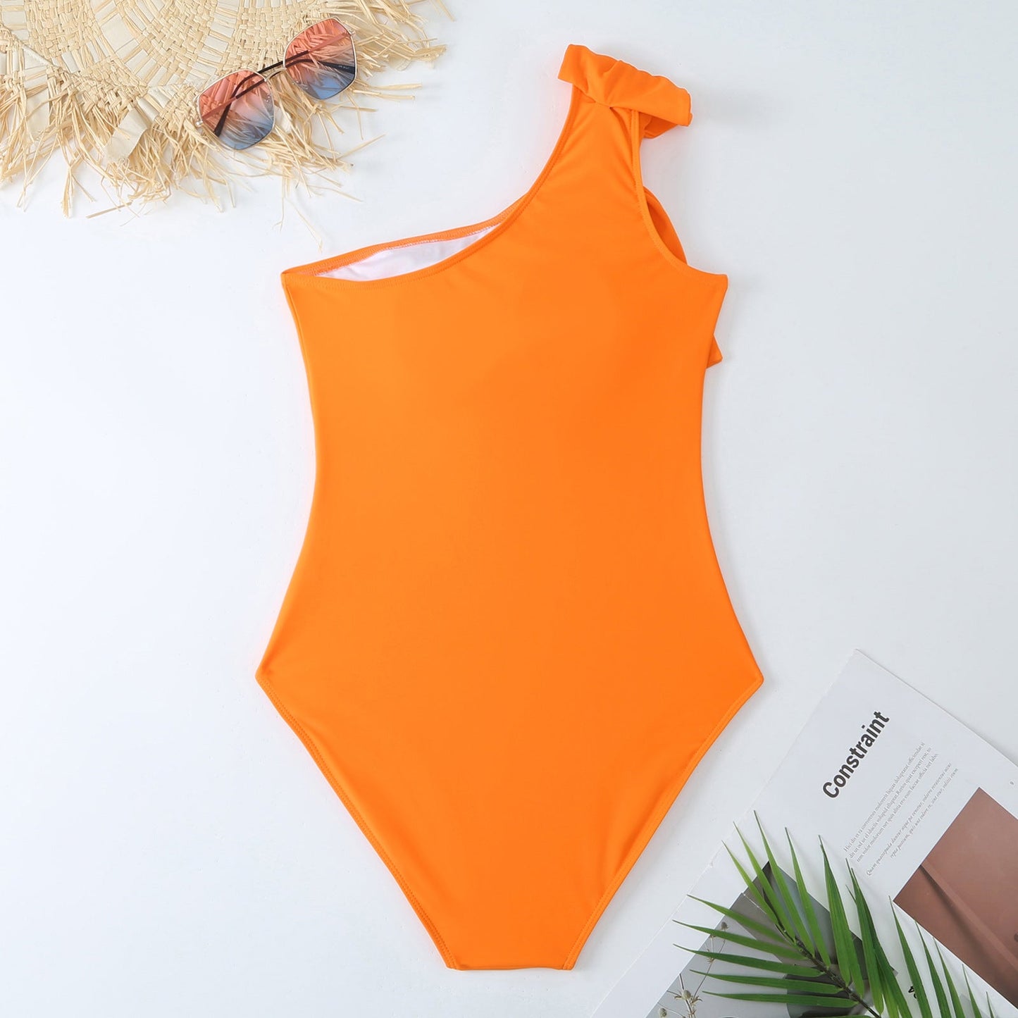 Sexy Swimsuit Women Spring One-Shoulder Swimsuit Chiffon Split Beach Skirt Set