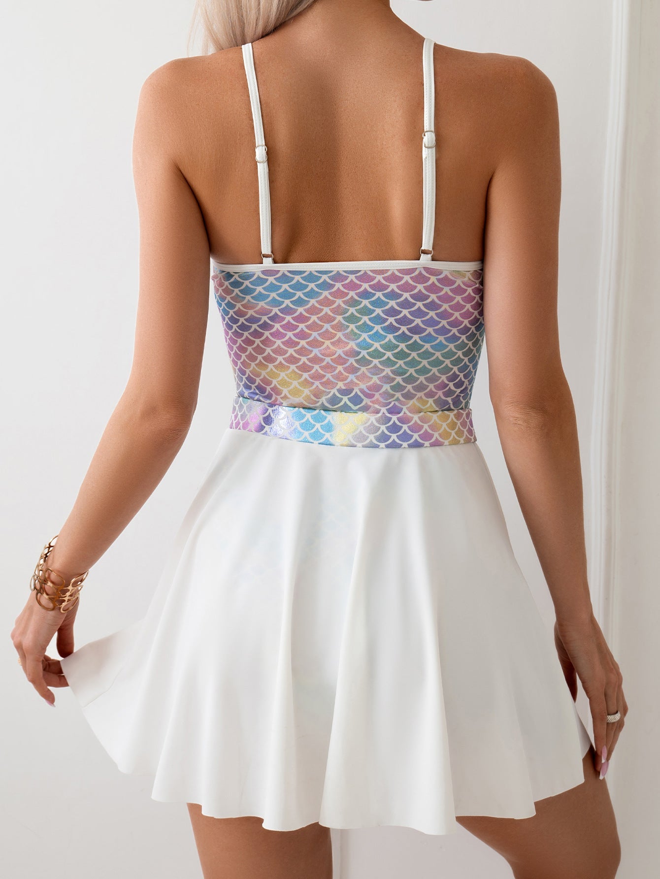 Women Competitive Sports Swimsuit Skirt Scale One Piece Swimsuit