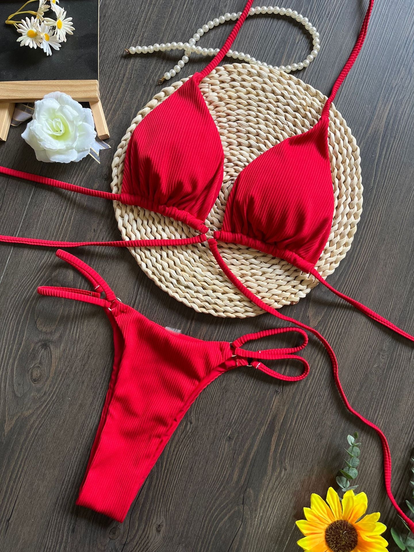 Bikini Special Fabric Bandage Swimsuit Beach Sexy Women Swimsuit