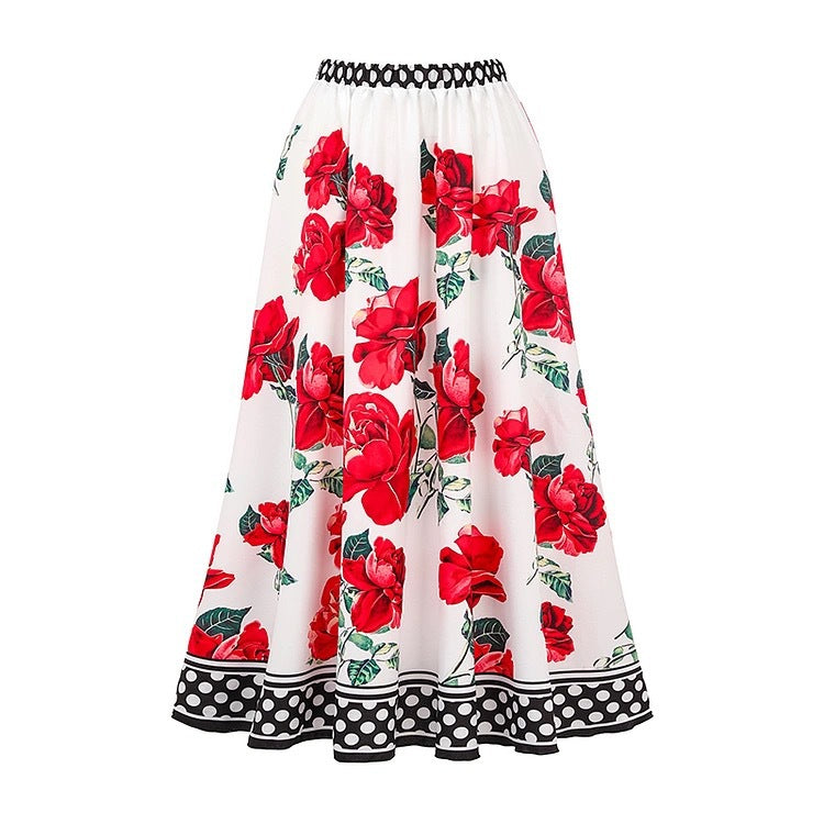 Spring Sexy Swimsuit Women Conservative Warm Printed Swimsuit Wrap Skirt Set