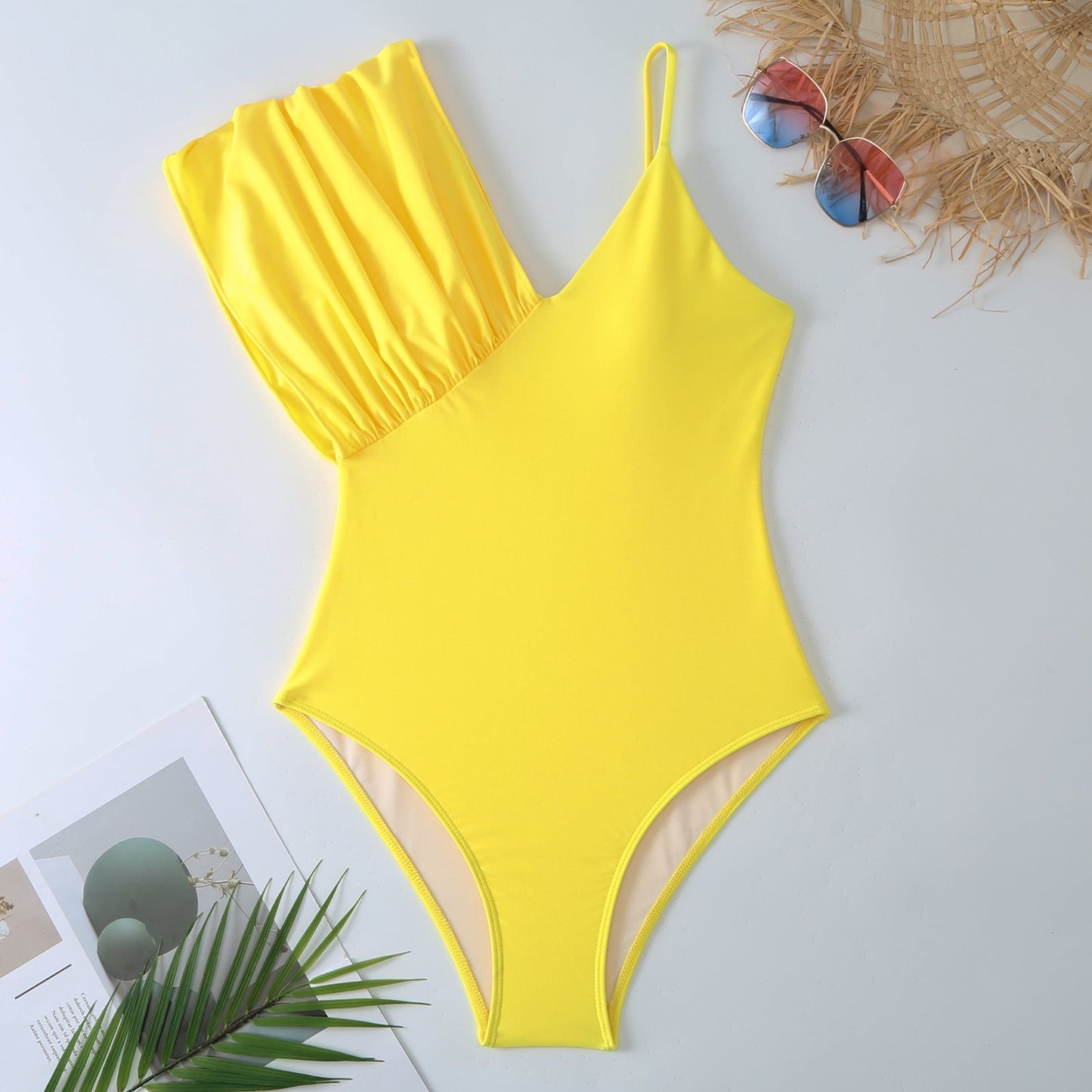 Solid Color Sexy Swimsuit Women Tight Conservative Spring Vacation Swimsuit Set
