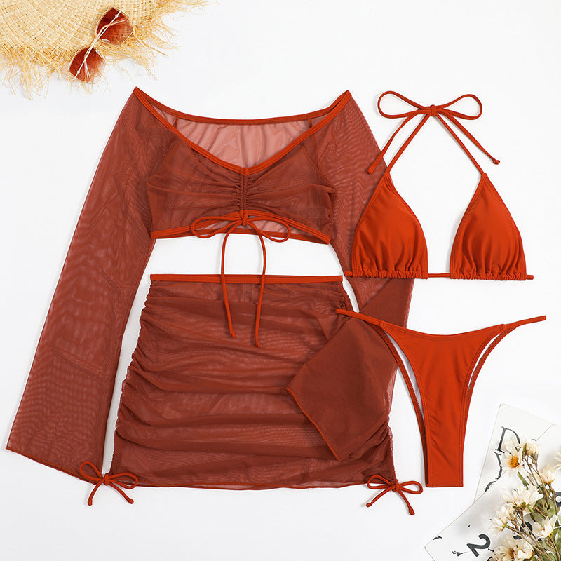 Arrival Ladies Swimsuit Split Four Piece Swimsuit Summer Beach Sexy Bikini