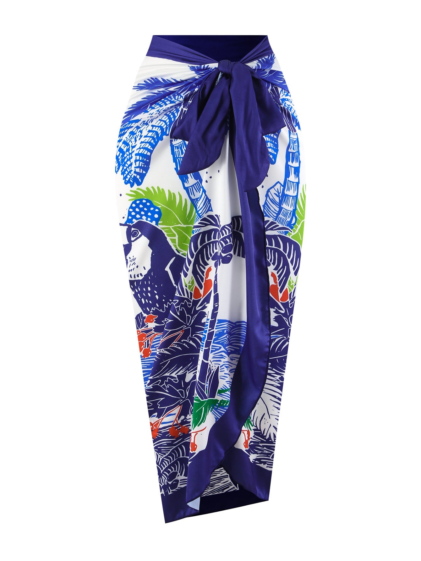 Lonkey Swimsuit Digital Printing Sheath Dress French Conservative Swimwear Women