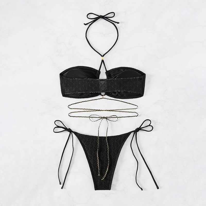 Bikini Swimsuit for Women Sexy Solid Color Beach Bikini Spring Swimsuit