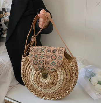Direct round Crossbody Straw Bag Shoulder Straw Bag Woven Bag Vacation Beach Bag Women Bag
