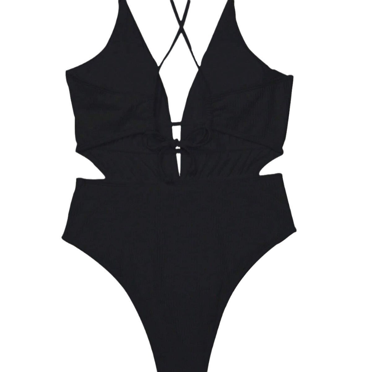 One Piece Swimsuit Deep V Plunge neck Sexy Backless Strap Swimsuit