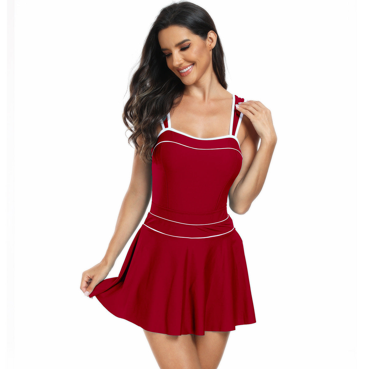 One Piece Swimsuit WomenSexy Sports Skirt Two Piece Bikini Swimsuit Outfit