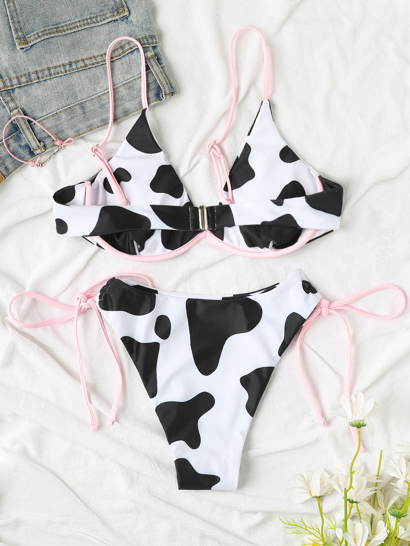 Bikini Printed Steel Bracket Sexy Bikini Split Swimsuit Swimwear Women