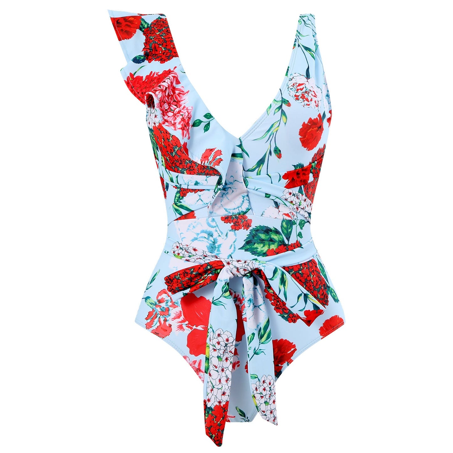 Siamese Conservative Flying Edge Covering Belly Thin Sexy Skirt Swimsuit Women Wrap Skirt Set Women