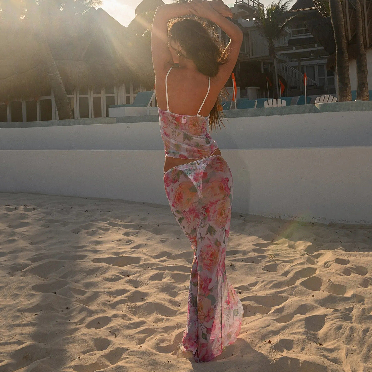 Beach Dress Bikini Sexy Bikini Floral Gauzy Women Swimsuit Swimsuit Women