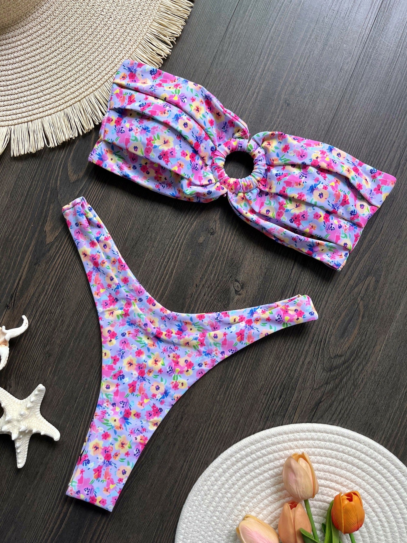 Bikini Printed Sexy Backless Split Swimsuit Bikini