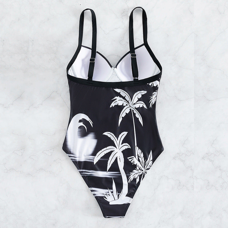 Ladies One Piece Printed Swimsuit Summer Sexy Women Bikini