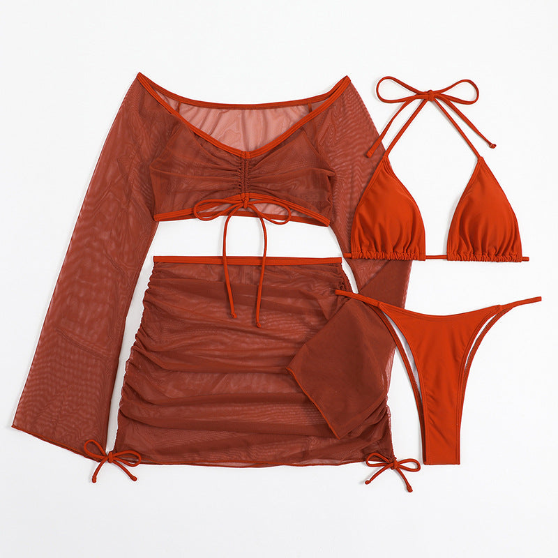 Arrival Ladies Swimsuit Split Four Piece Swimsuit Summer Beach Sexy Bikini