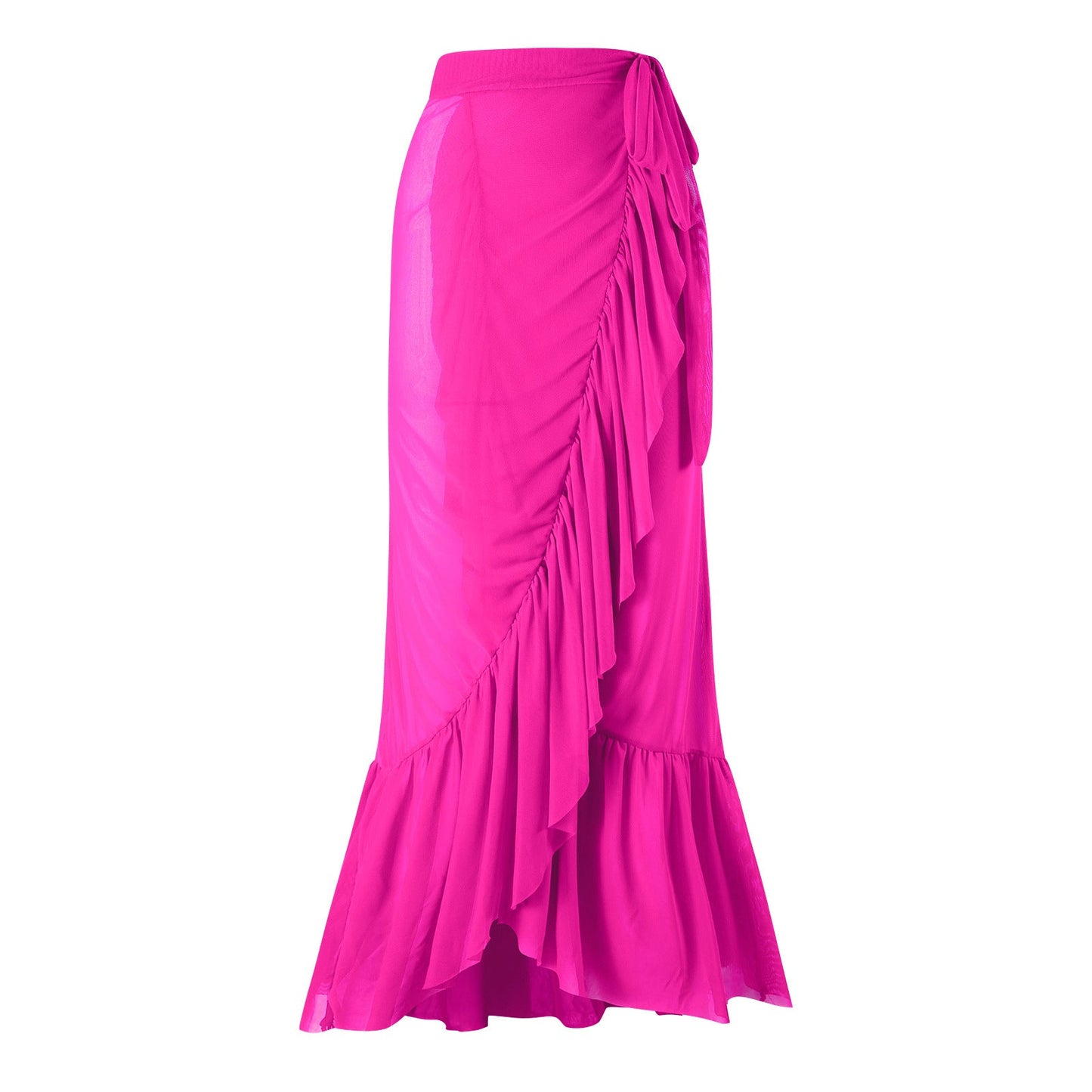 Sexy Swimsuit Women Spring One Shoulder Swimsuit Chiffon Split Beach Skirt Set