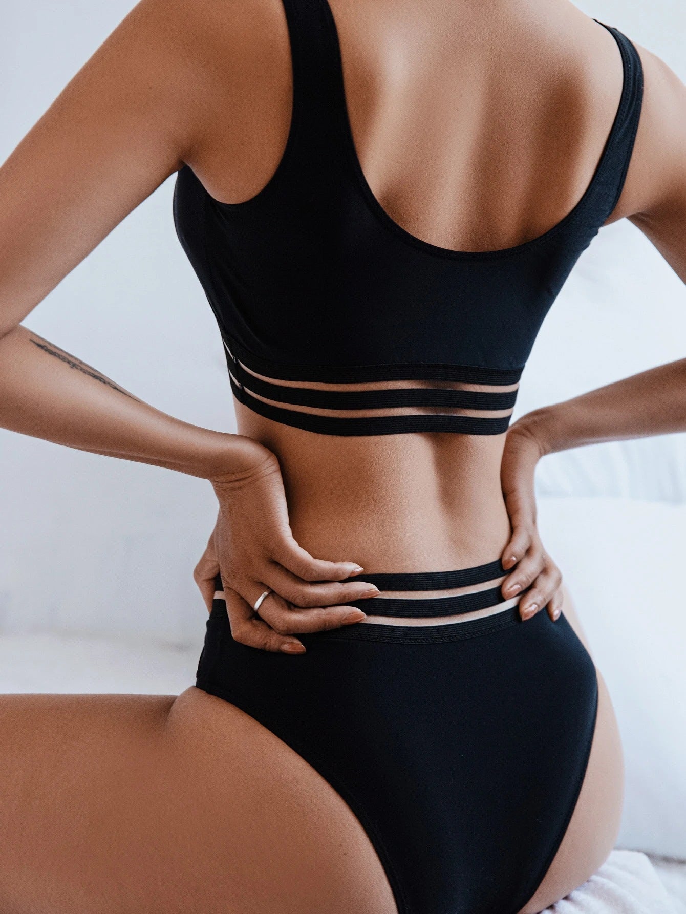 Swimsuit Women Split Triangle High Waist Black Wind Net Red Bikini Bikini