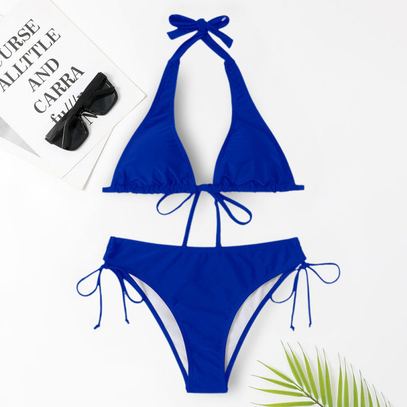 Swimsuit Women Strap Bikini Sexy Swimsuit Solid Color Bikini Swimsuit