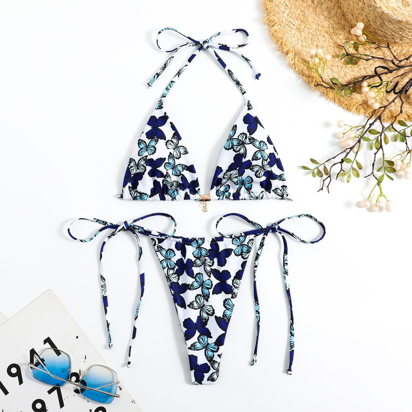 Bikini Sexy Tie Dye Lace up Bikini Swimsuit Mori Popular Swimsuit for Women