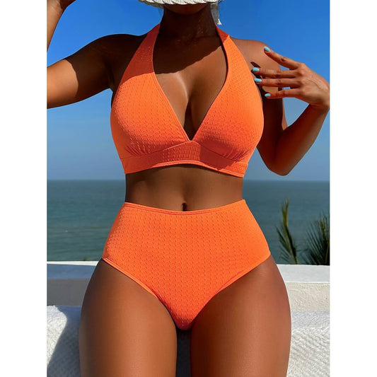 Sexy Bikini Ladies Split Backless Swimsuit Ribbon Swimsuit
