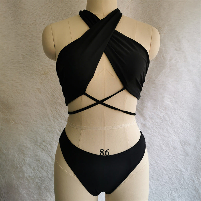 New Three Piece Swimsuit Women Dress Printed Bikini Sexy Split Swimsuit