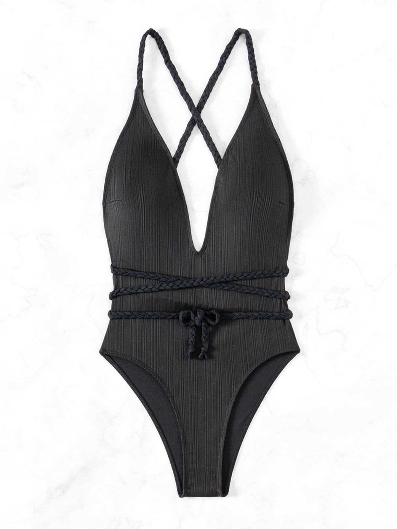 Sexy Deep V Plunge Swimsuit Strap Backless Siamese Bikini Women Swimsuit