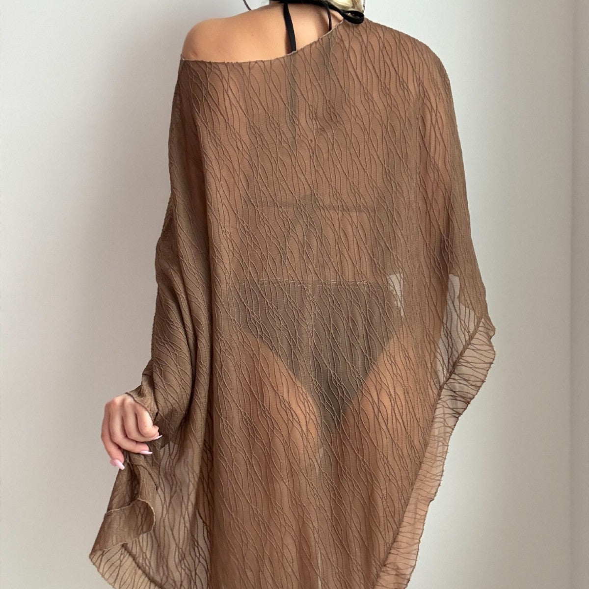 Women Solid Color Vacation Blouse Swimsuit