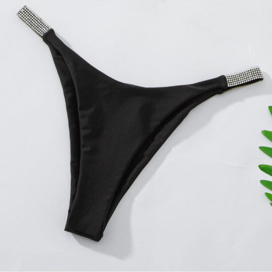 Women Solid Color Diamond Bikini Swimming Trunks