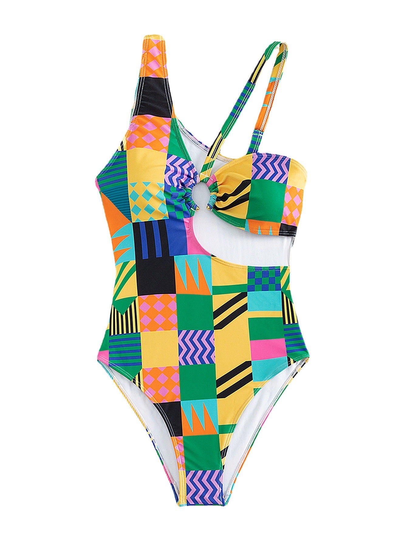 Swimwear Beach Print Swimsuit Conservative Swimsuit Belly Covering Women Swimwear