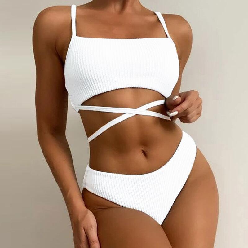 Swimsuit Split Swimwear Women Bikini Sexy High Waist Tether Swimsuit Women Swimwear