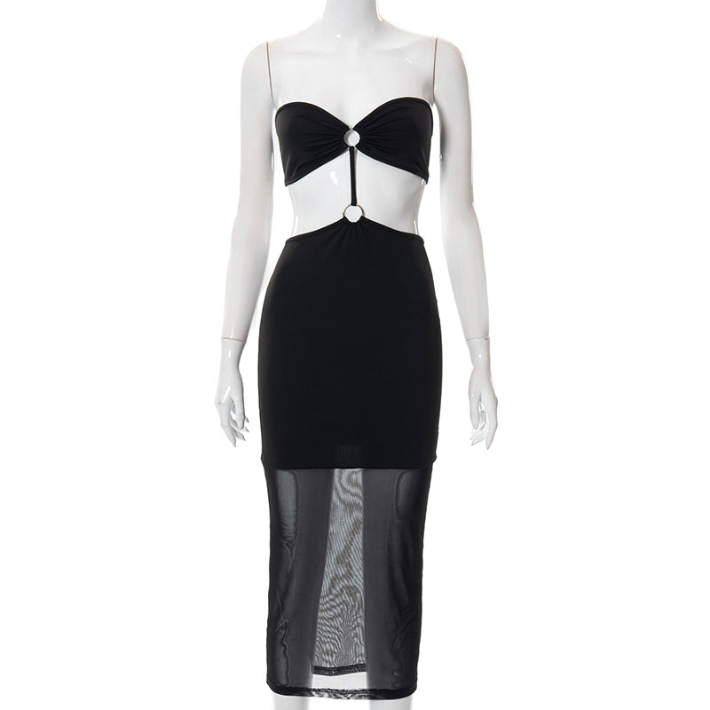 Women Clothing Summer Sexy Bandeau Dress Niche Fight Tulle