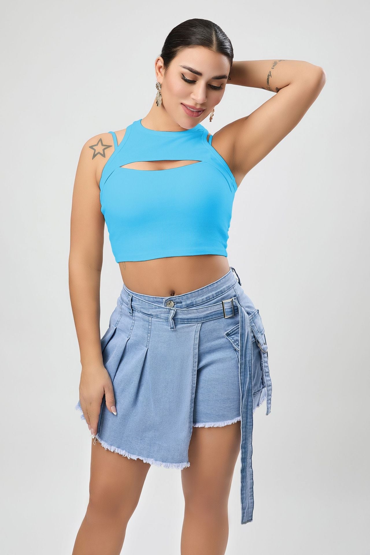 Multi Color Sexy Stretch Hollow Out Cutout Vest Women Sexy Design Blouse Slim Women Clothing