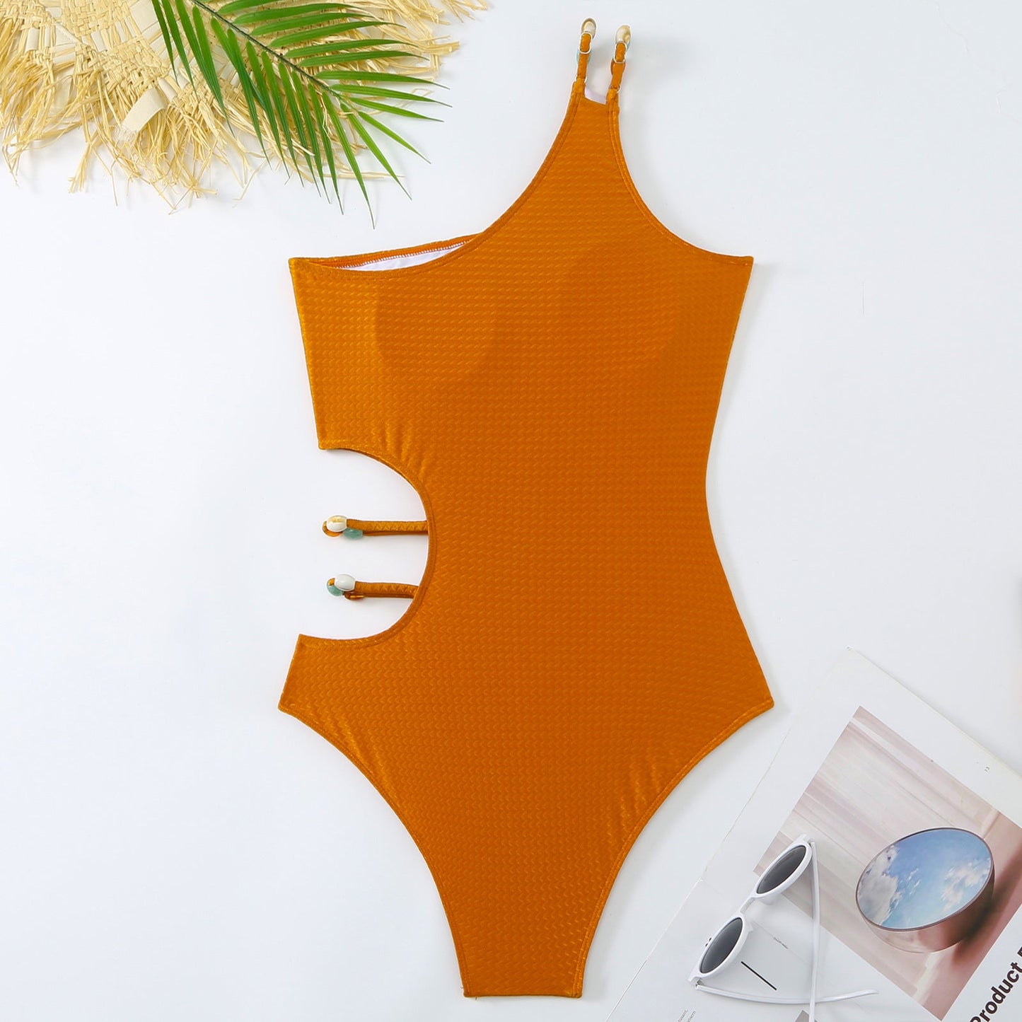 One Piece Swimsuit Women Spring Tight Retro Vacation Swimsuit Chiffon Skirt Set