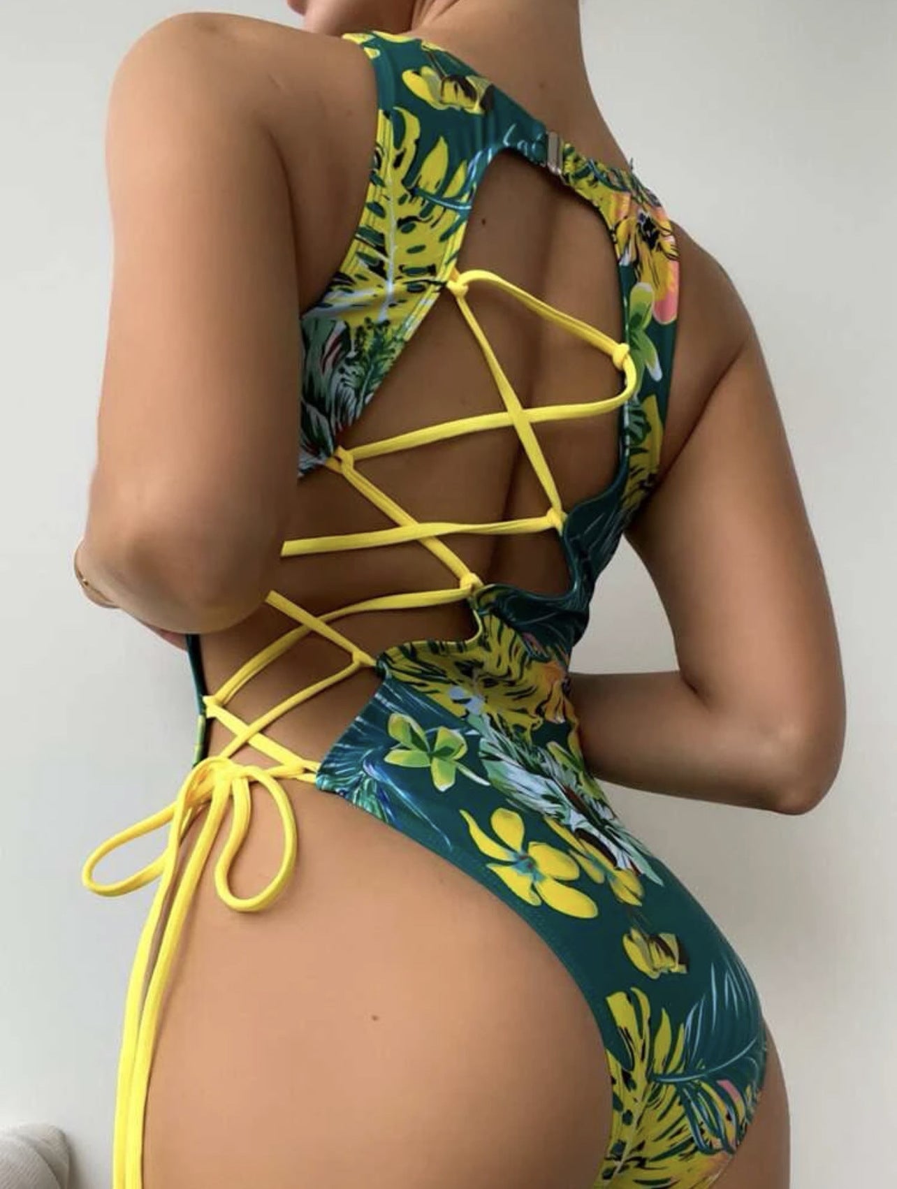 Sexy Back Hollow Out Cutout out Strap Swimsuit Bikini