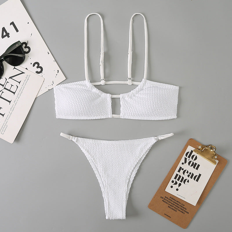 Lady Sexy Split Bikini Beach Swimsuit Lace Up Backless Swimsuit