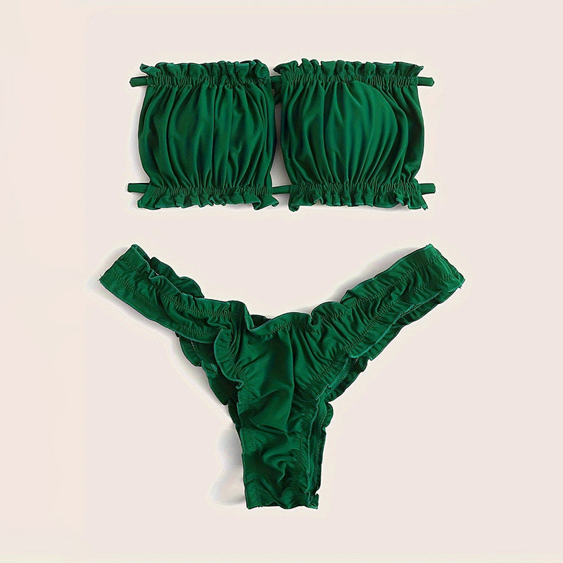 Bikini Lace up Split Swimsuit Women Beach Bikini