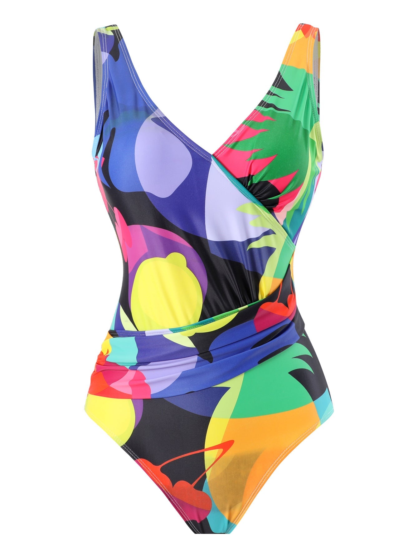 Two Piece Set Swimsuit Cross Belly Covering Printed Backless Sheath Dress Swimsuit