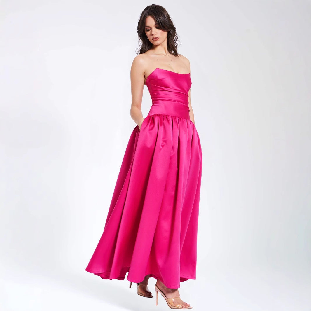 Summer Sling Dress - Waist Slimming Vacation Dress with French Rose Design