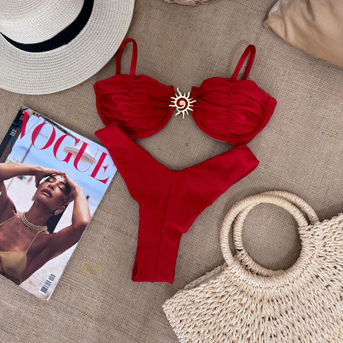 Bikini Sexy Bikini Solid Color Push up Split Women Swimsuit Swimsuit Women