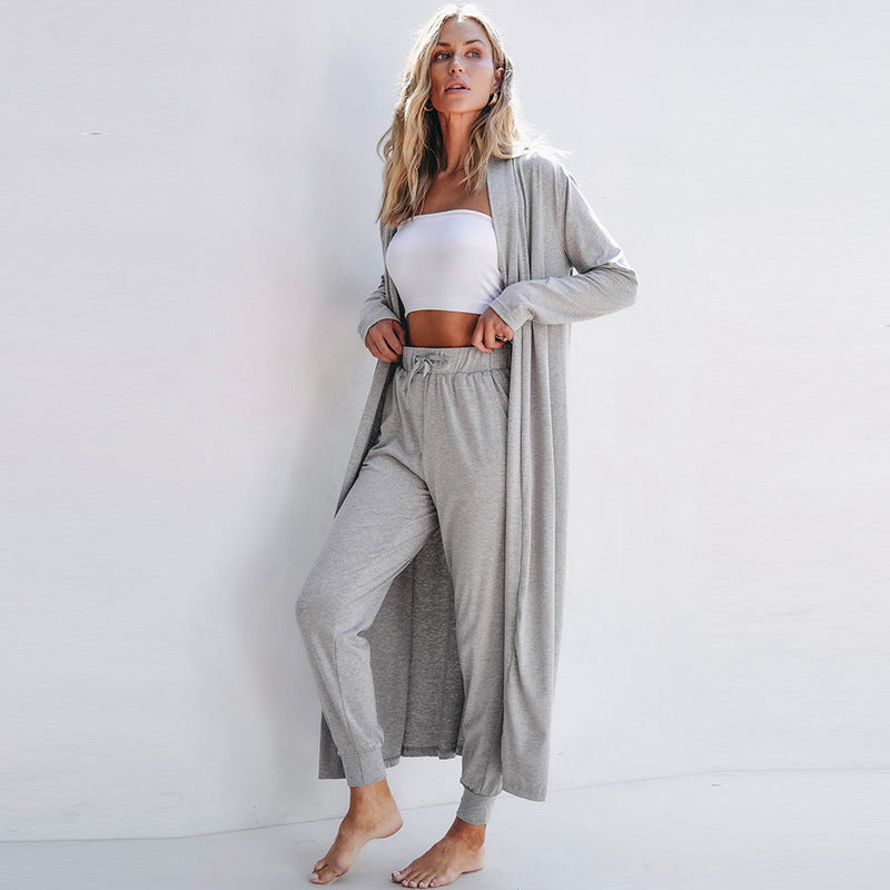 Autumn New Solid Color Long Sleeve Casual Suit Women's Simple All-matching