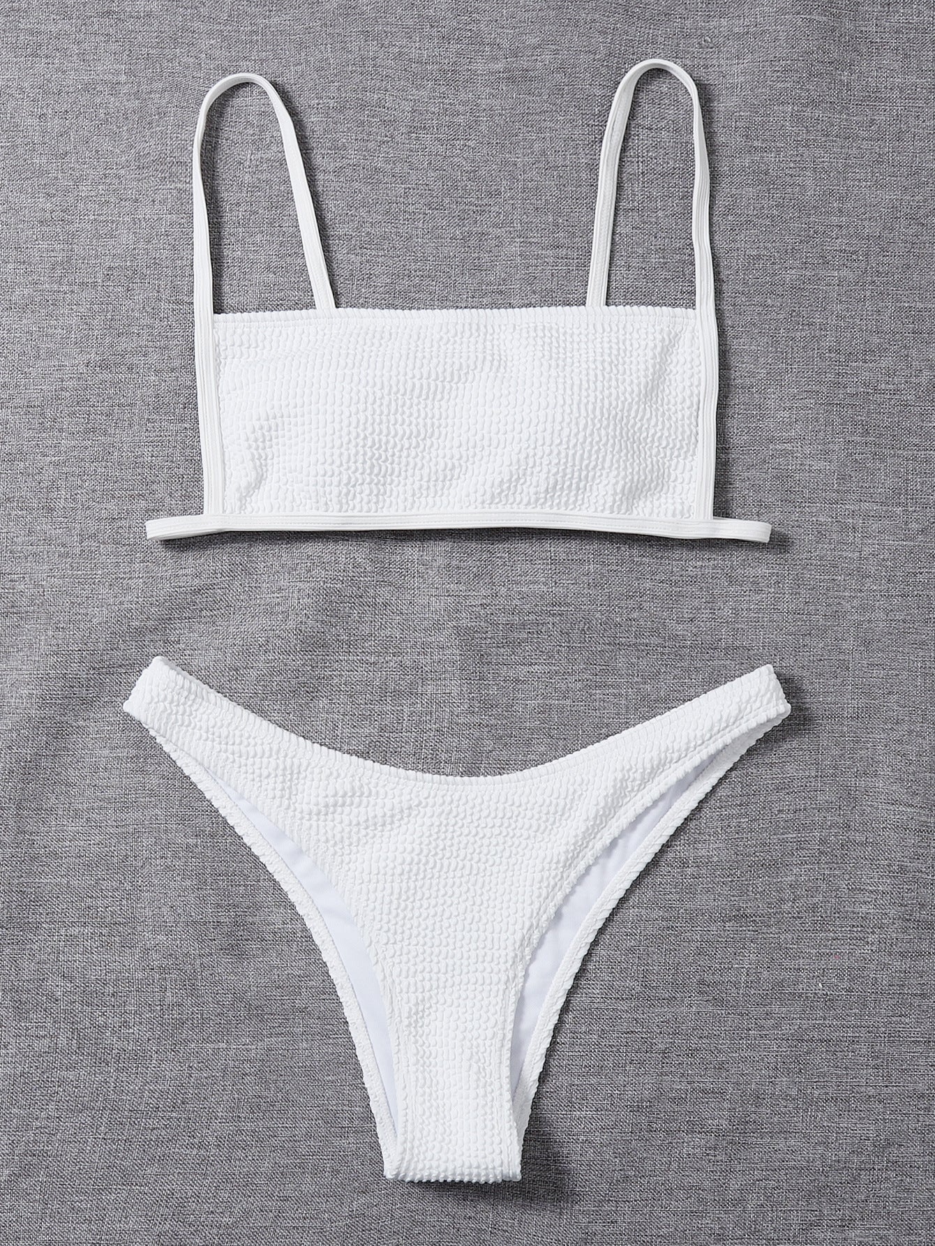 Solid Color Swimwear Sexy Low Waist Bikini Lady Simple Split Swimsuit