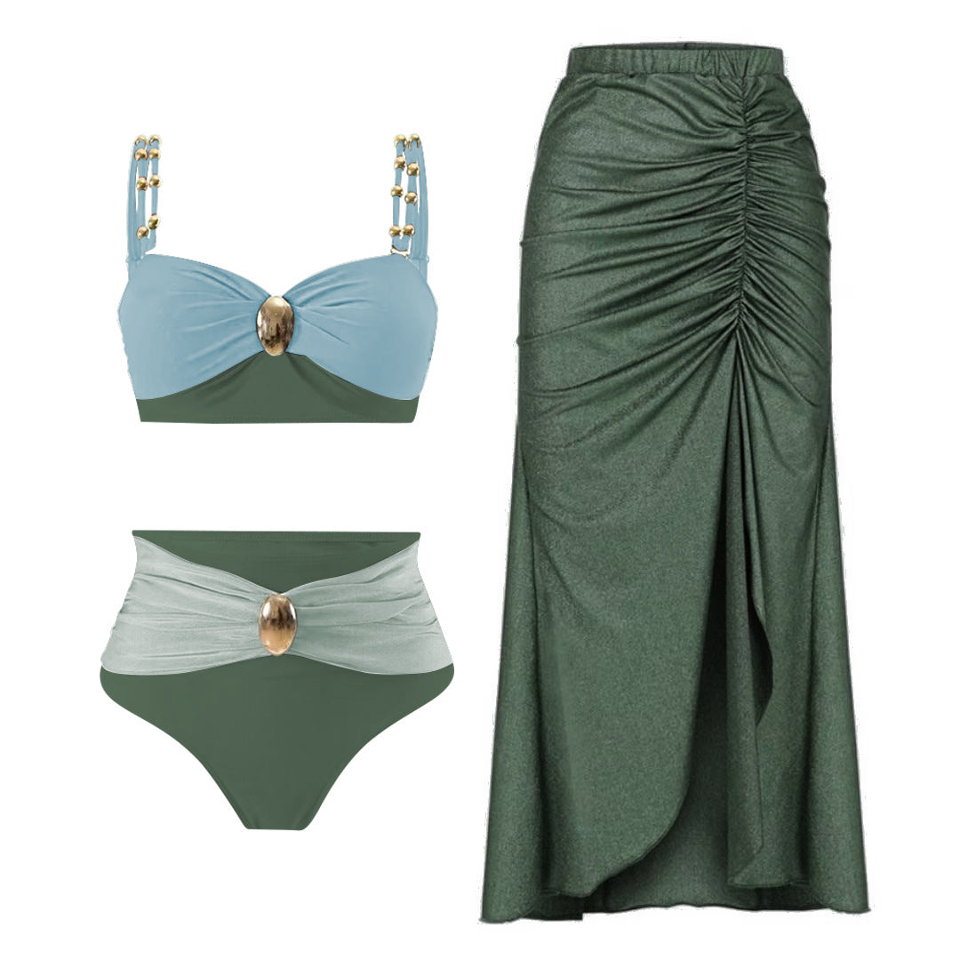 Bikini Three Piece Sets How Many Sexy Swimsuit Women Split Solid Color Swimsuit