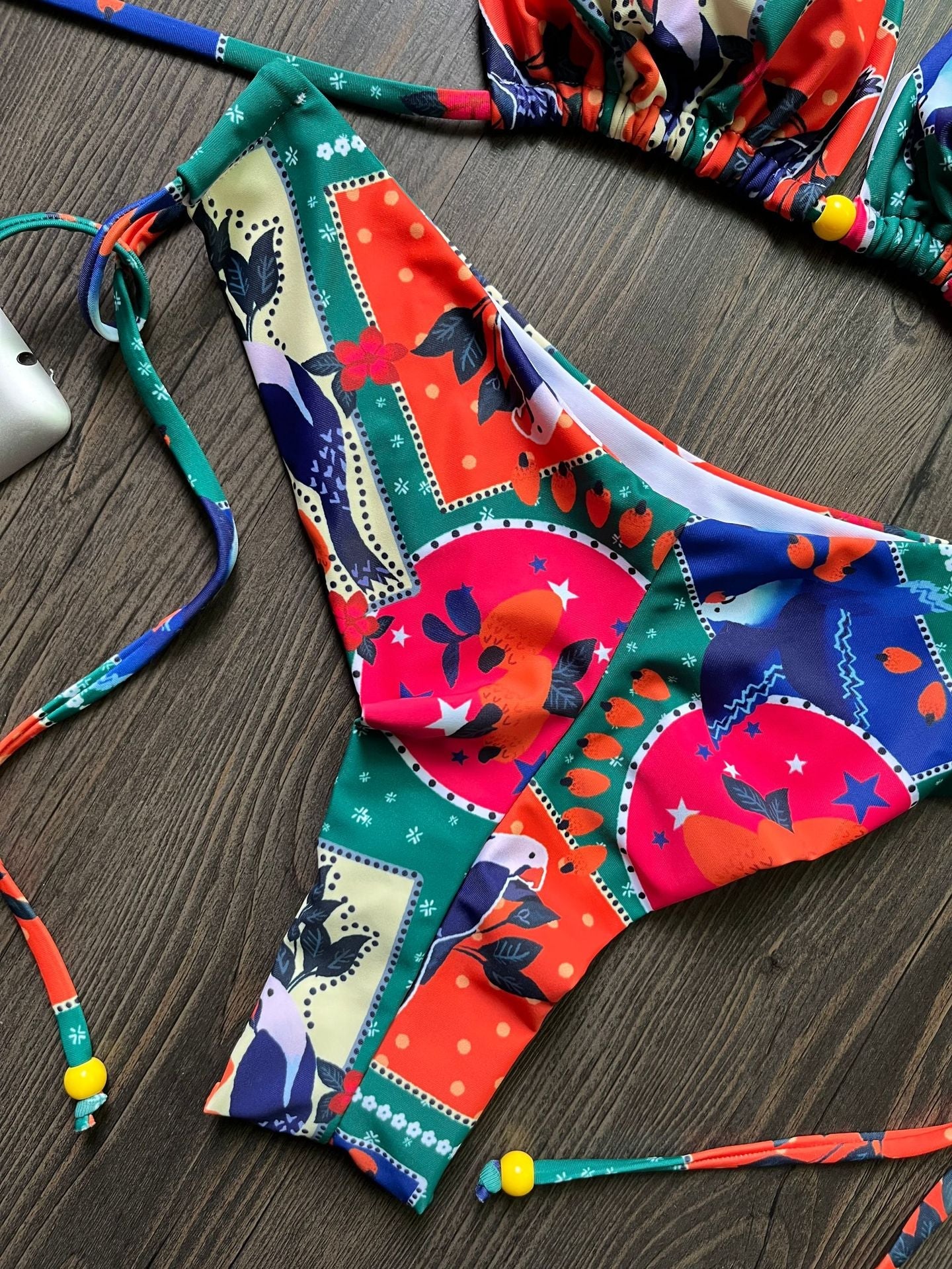 Knot Split Swimsuit Digital Printed Sexy Bikini Women Swimsuit