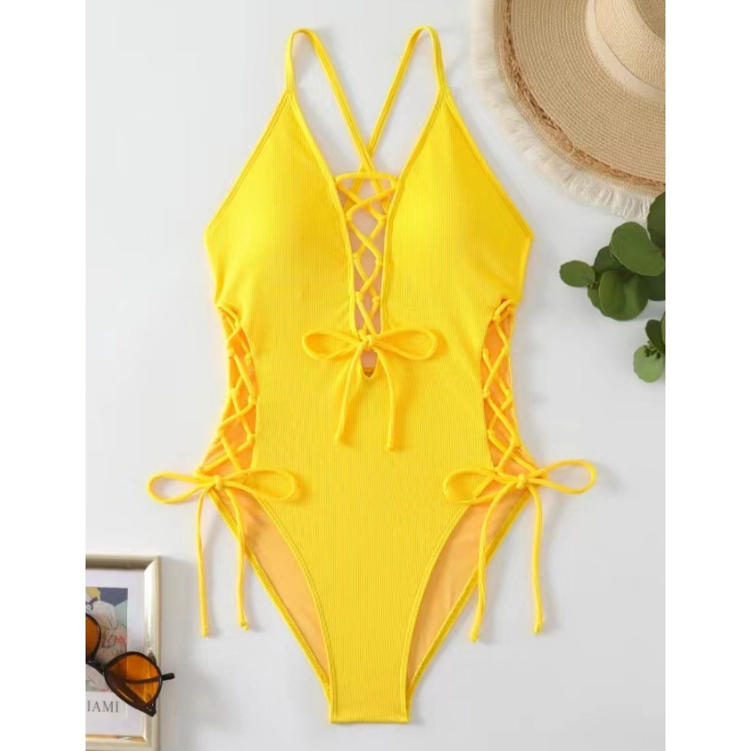 Sexy Backless Swimsuit Halter Swimwear Bikini Swimsuit Women