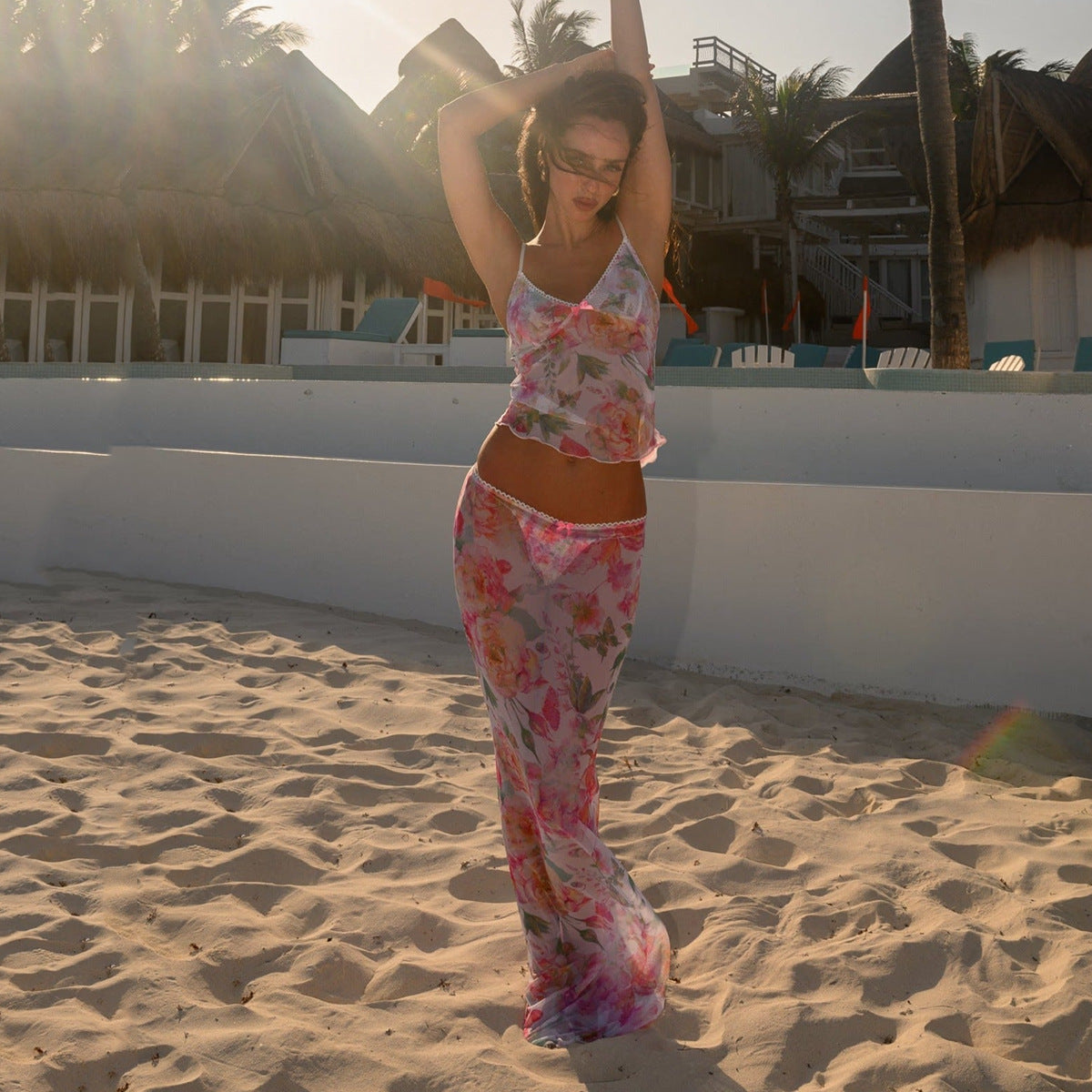 Beach Dress Bikini Sexy Bikini Floral Gauzy Women Swimsuit Swimsuit Women