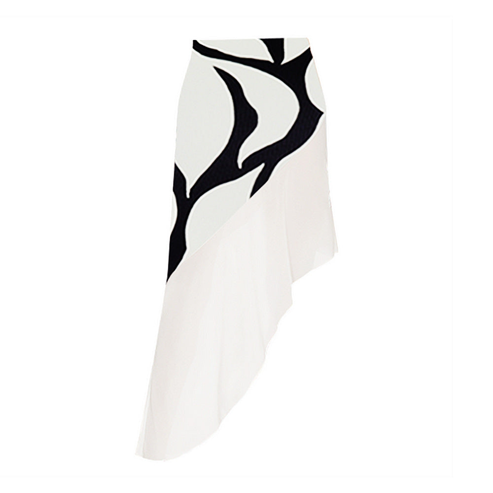 Solid Color Single Shoulder One Piece Swimming Suit Women Holiday Suit Skirt Swimsuit